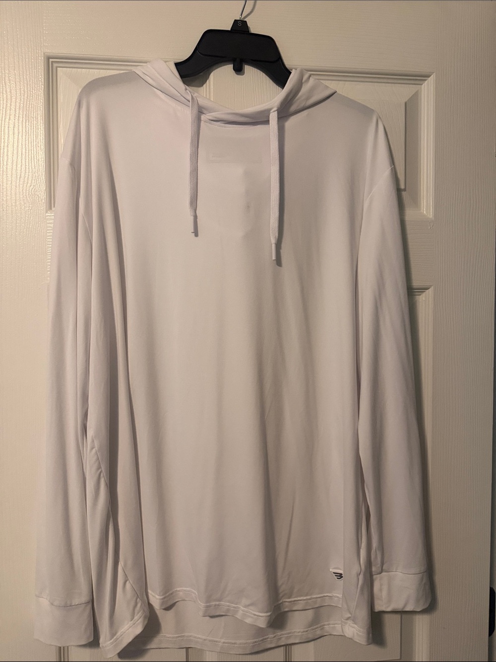 BURLEBO White Men's Lightweight Hooded Long-Sleeve Shirt